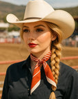 Burnt Orange and Cream Western Skinny Mini Wild Rag Scarf / Cowgirl Necktie 