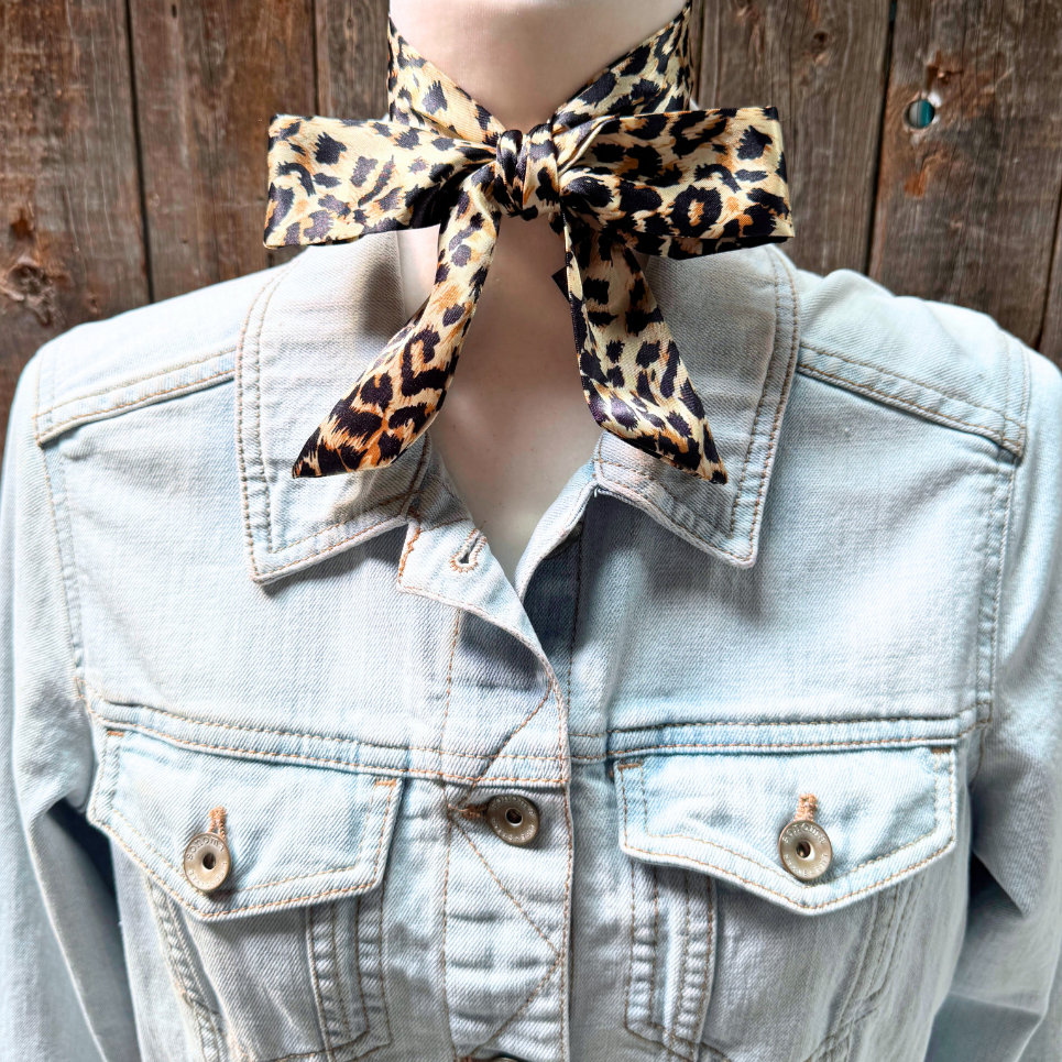 Tan Western Skinny Mini Wild Rag Scarf / Cowgirl Necktie 