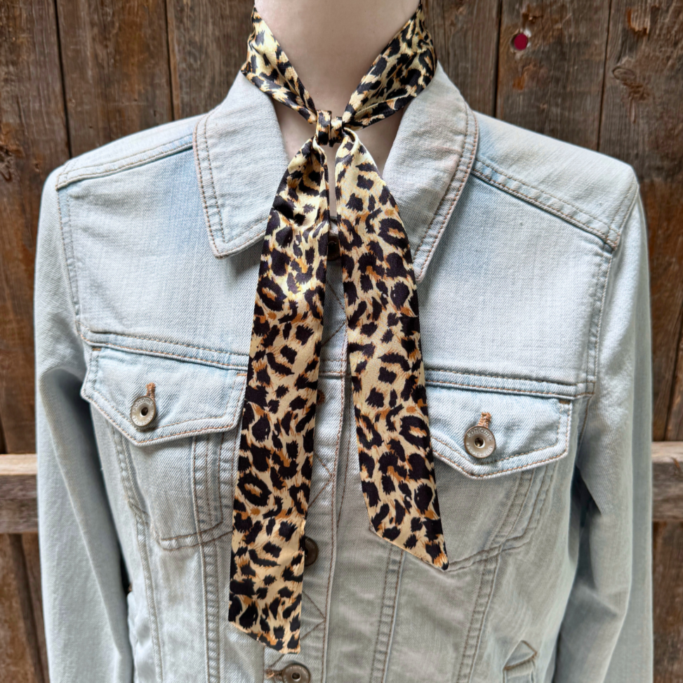 Tan Western Skinny Mini Wild Rag Scarf / Cowgirl Necktie 