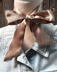 Tan Western Skinny Mini Wild Rag Scarf / Cowgirl Necktie 