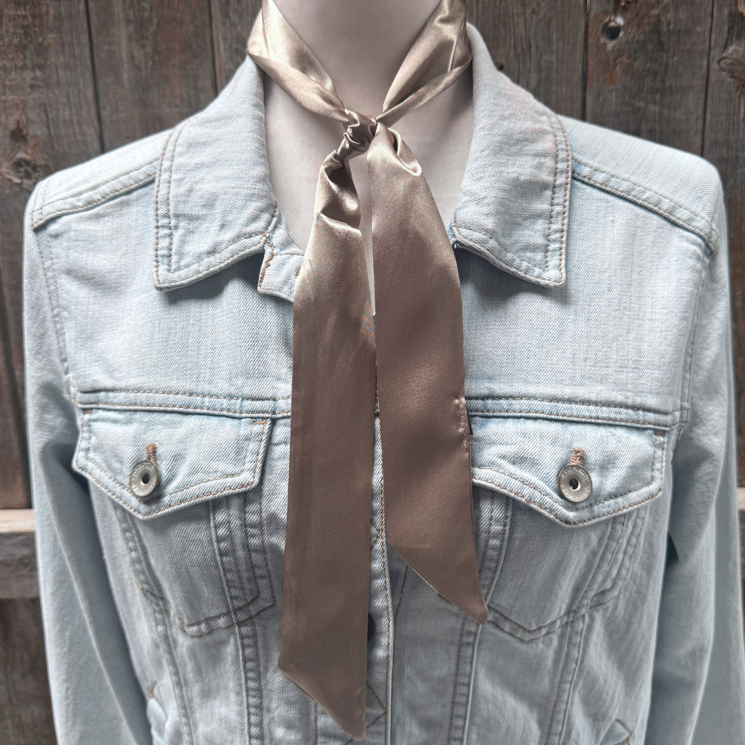 Tan Western Skinny Mini Wild Rag Scarf / Cowgirl Necktie 
