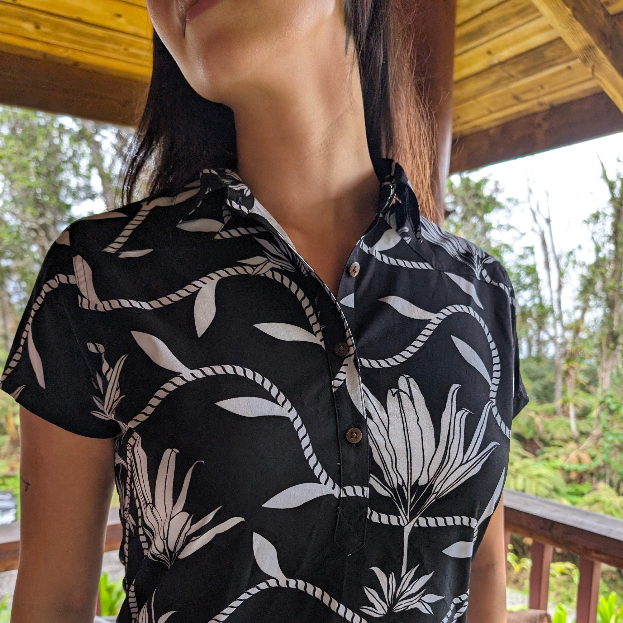 Floral Ti Leaf Pareu Dresses In Sustainable Polyester Elastane Blend For Comfort
