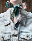 Turquoise Western Skinny Mini Wild Rag Scarf / Cowgirl Necktie 