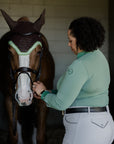 Roxana - Black & Luxe Gray Long Sleeve Riding Shirt