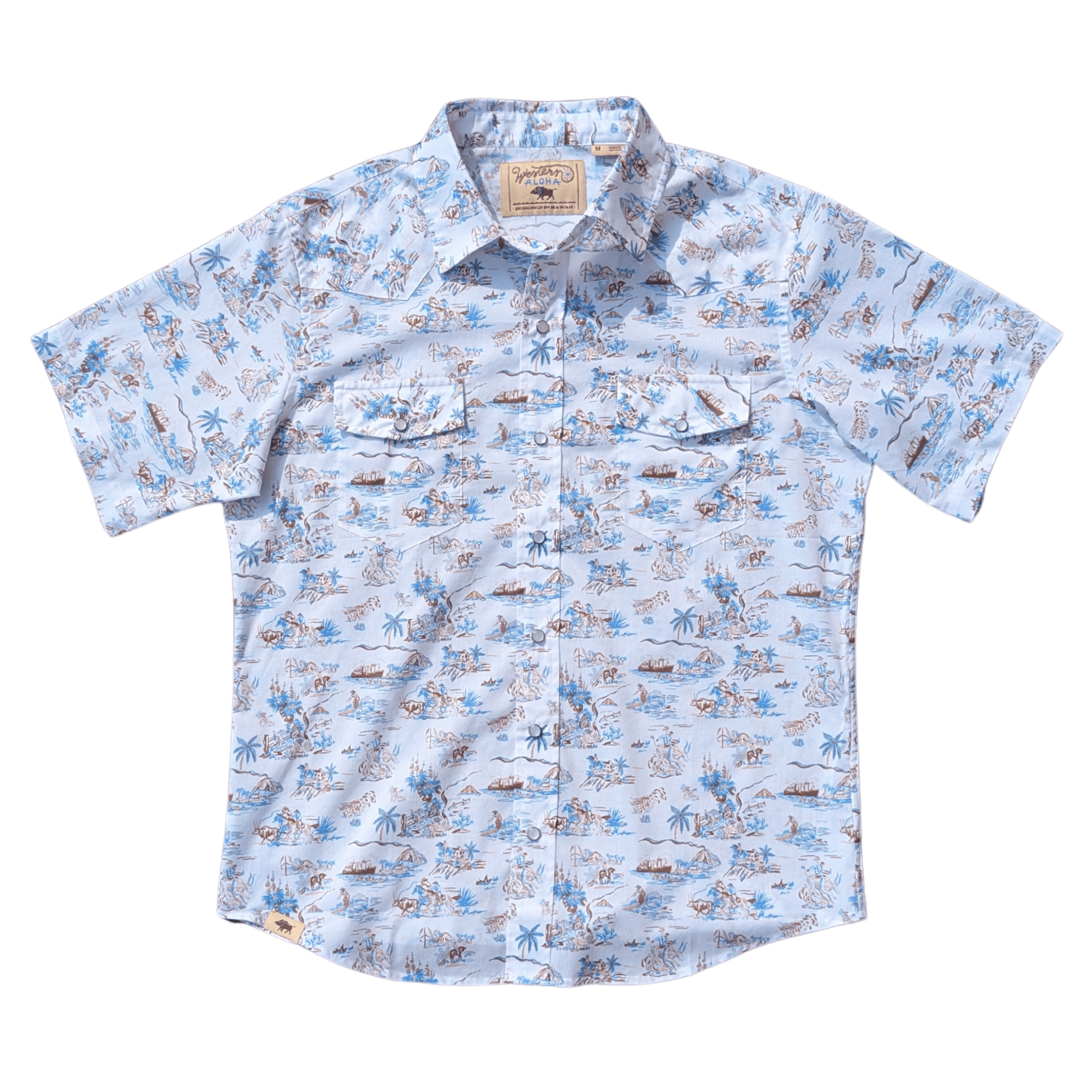 White Western Aloha Fusion Style Inspired Collection For Rodeo Themed Lifestyle Apparel