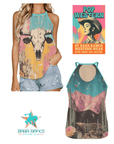 Baha Ranch Bull Skull Retro Pop Western Tank Top