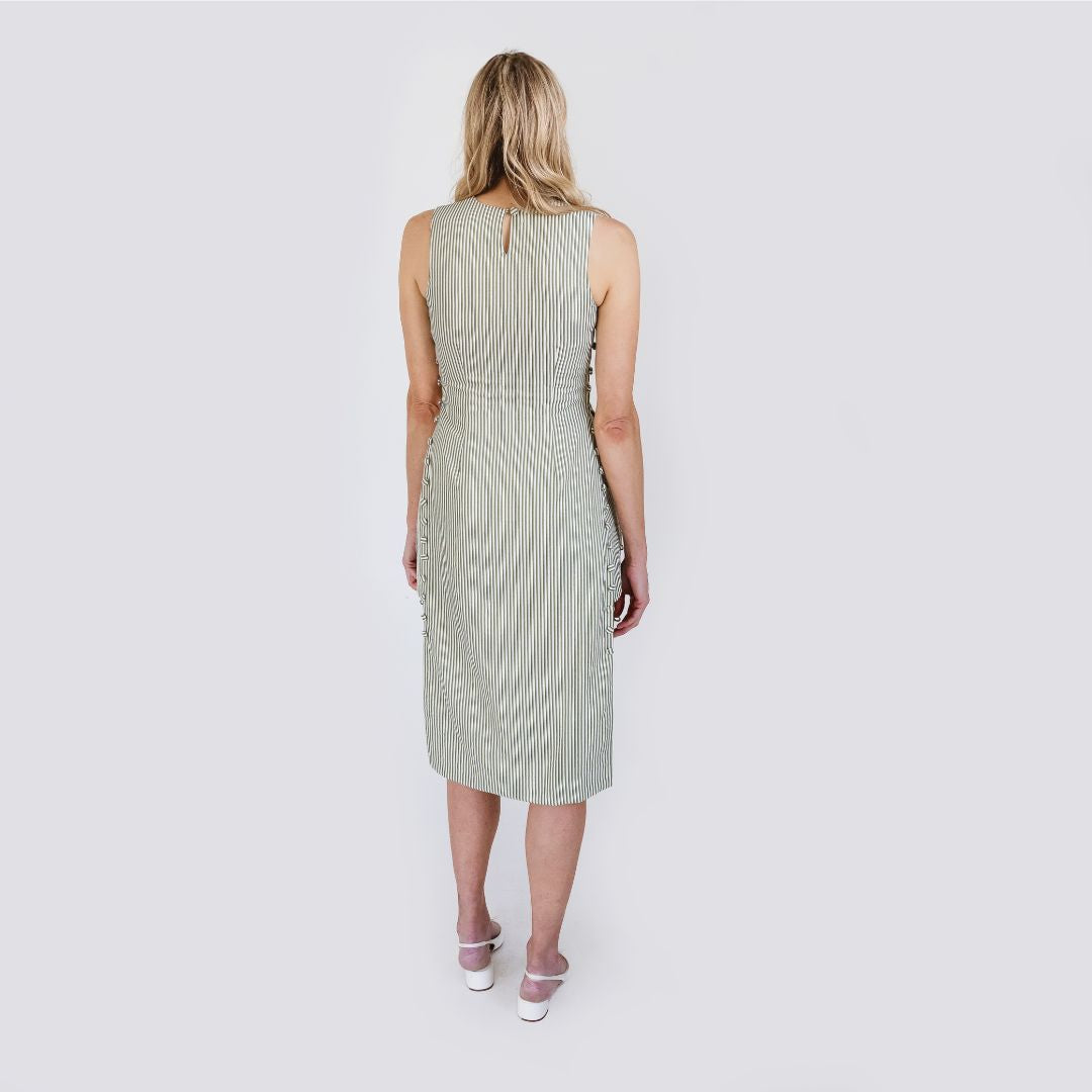 MASON'S DAUGHTER | Meredith Midi Tunic, Seersucker Olive &amp; Ivory