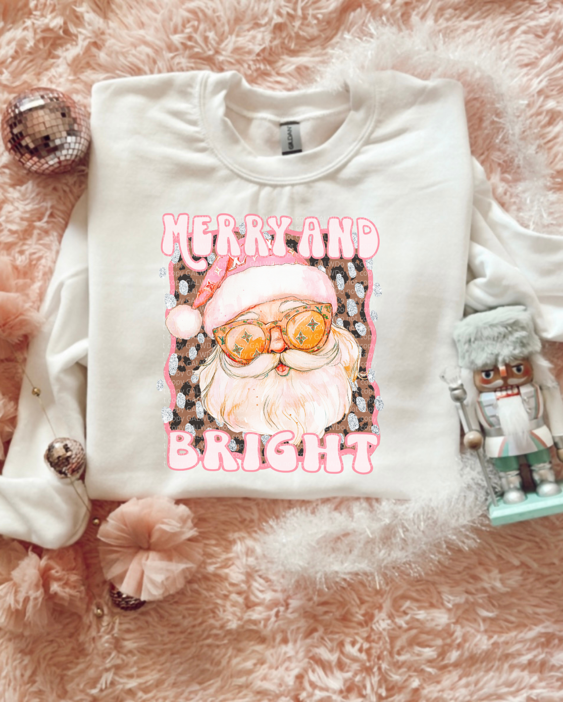 Sassy Santa in Sunnies – Merry &amp; Bright Edition tee or sweatshirt