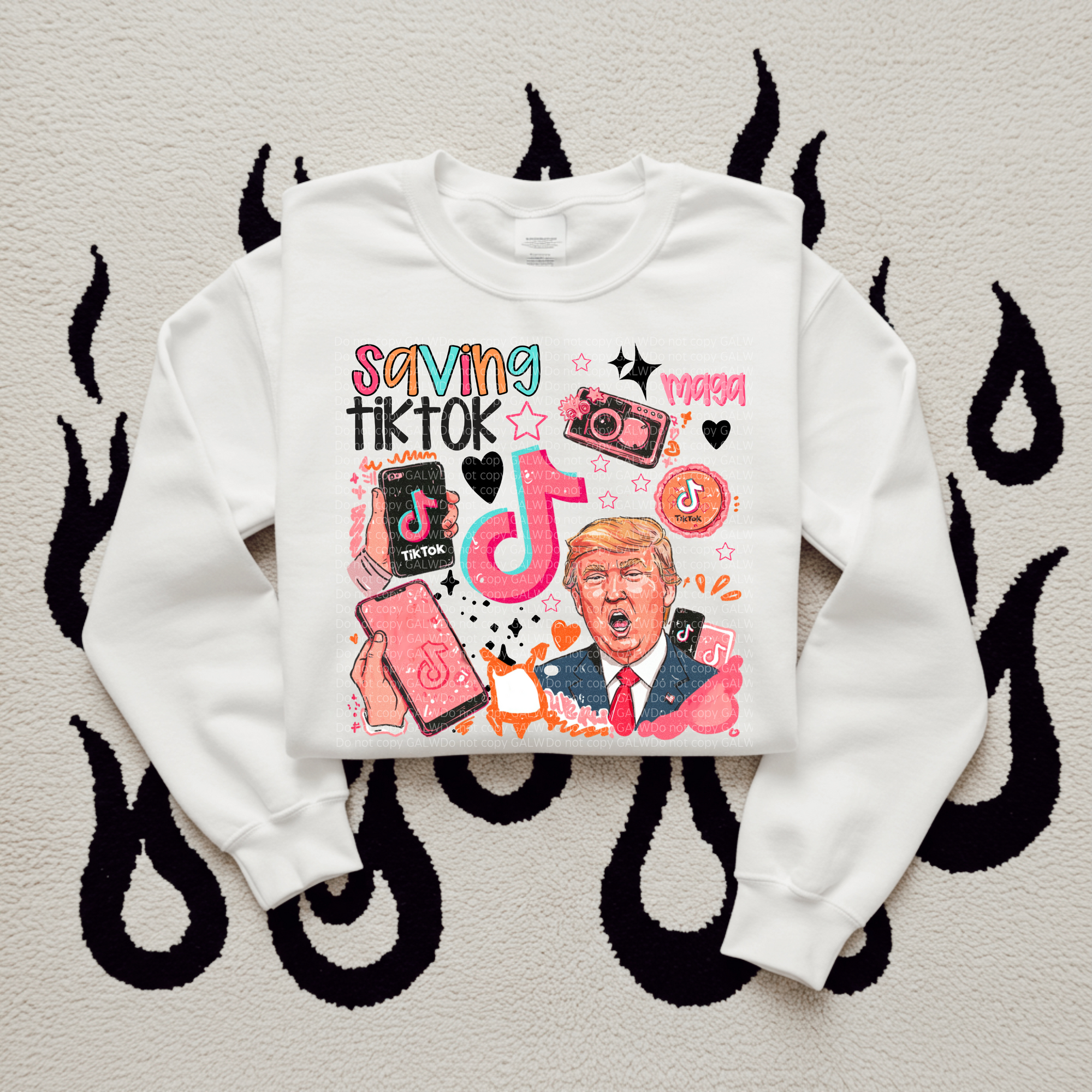 Saving tik Tok pink collage design tee &amp; sweatshirt