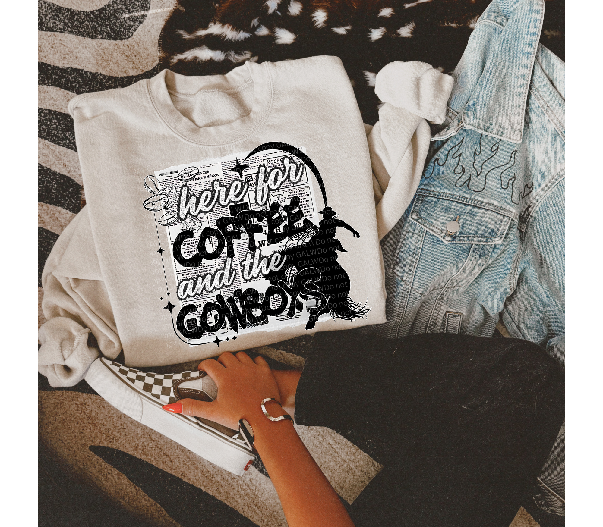 Here for the coffee &amp; the cowboys tee or sweatshirt