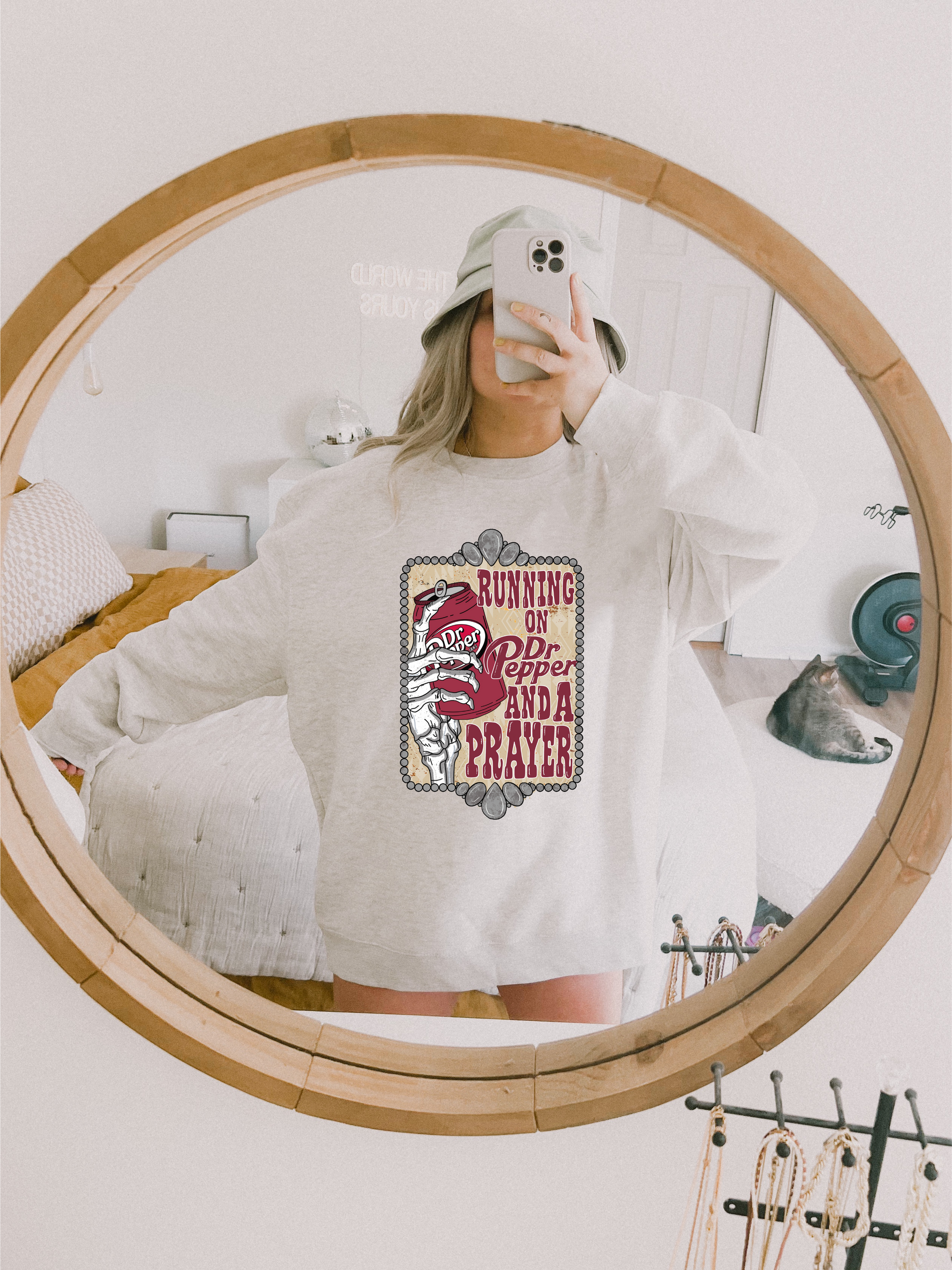 Running on Dr Pepper &amp; a prayer design on tee or sweatshirt