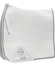 European Cotton Dressage Saddle Pad - White & Black Twist Trim
