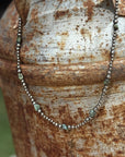 Sterling Silver Turquoise Flat Bead Necklace