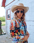 Baha Ranch Cowboy Collage Western Shirt Dress Duster