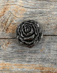 Antique Silver Rose Western Concho W108