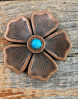 Copper Flower Turquoise Western Concho W111