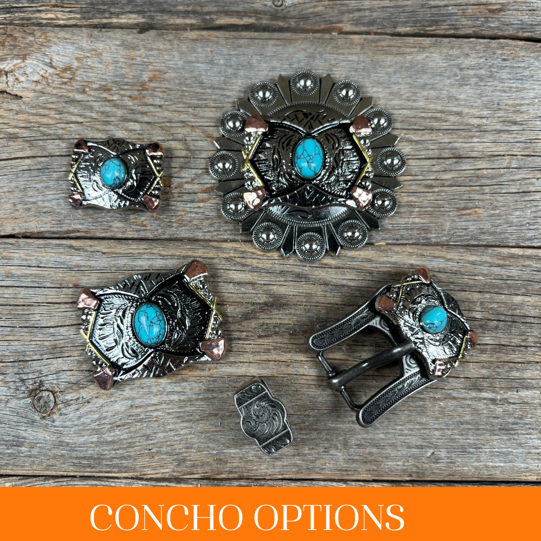 Antique Silver &amp; Copper Turquoise Concho Concho W115
