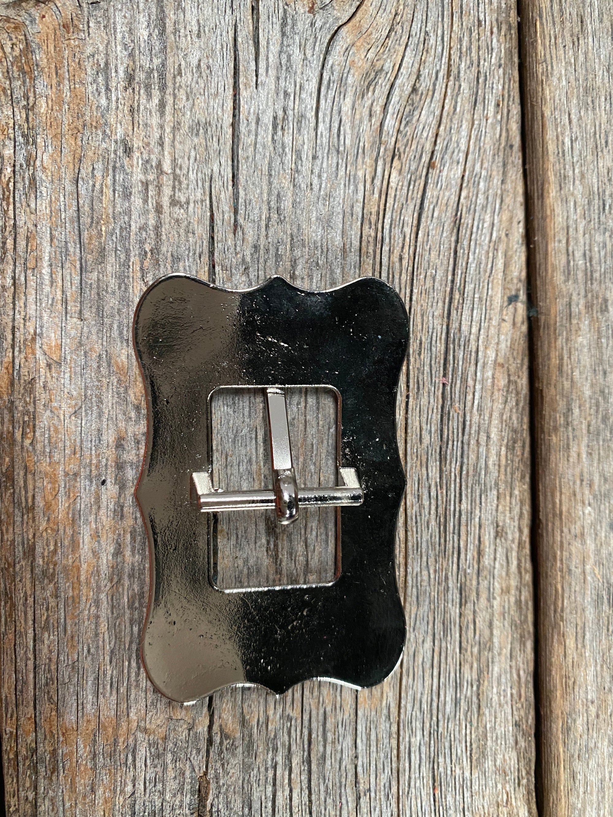Antique Silver Floral Cart Buckle W151B