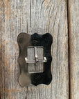 Antique Silver Floral Cart Buckle W151B