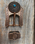 Copper Turquoise Western Concho W180