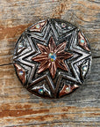 Starburst Antique Silver Western Concho W185