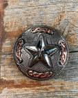 Antique Silver Texas Star Western Concho W187