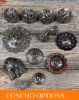 Antique Silver Texas Star Western Concho W187