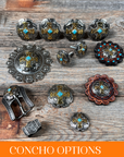Antique Silver & Gold Western Concho W189