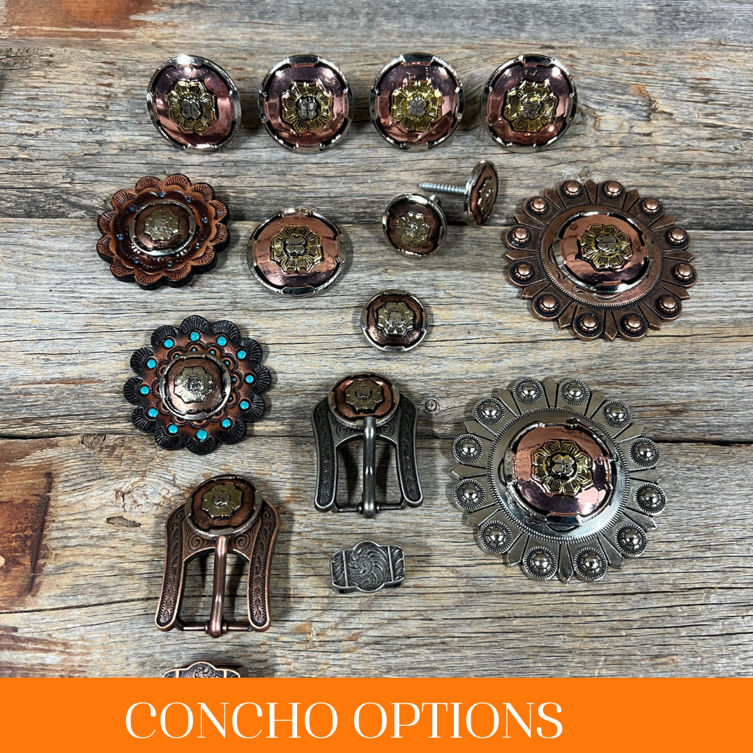 Copper &amp; Gold Flower Western Concho W192