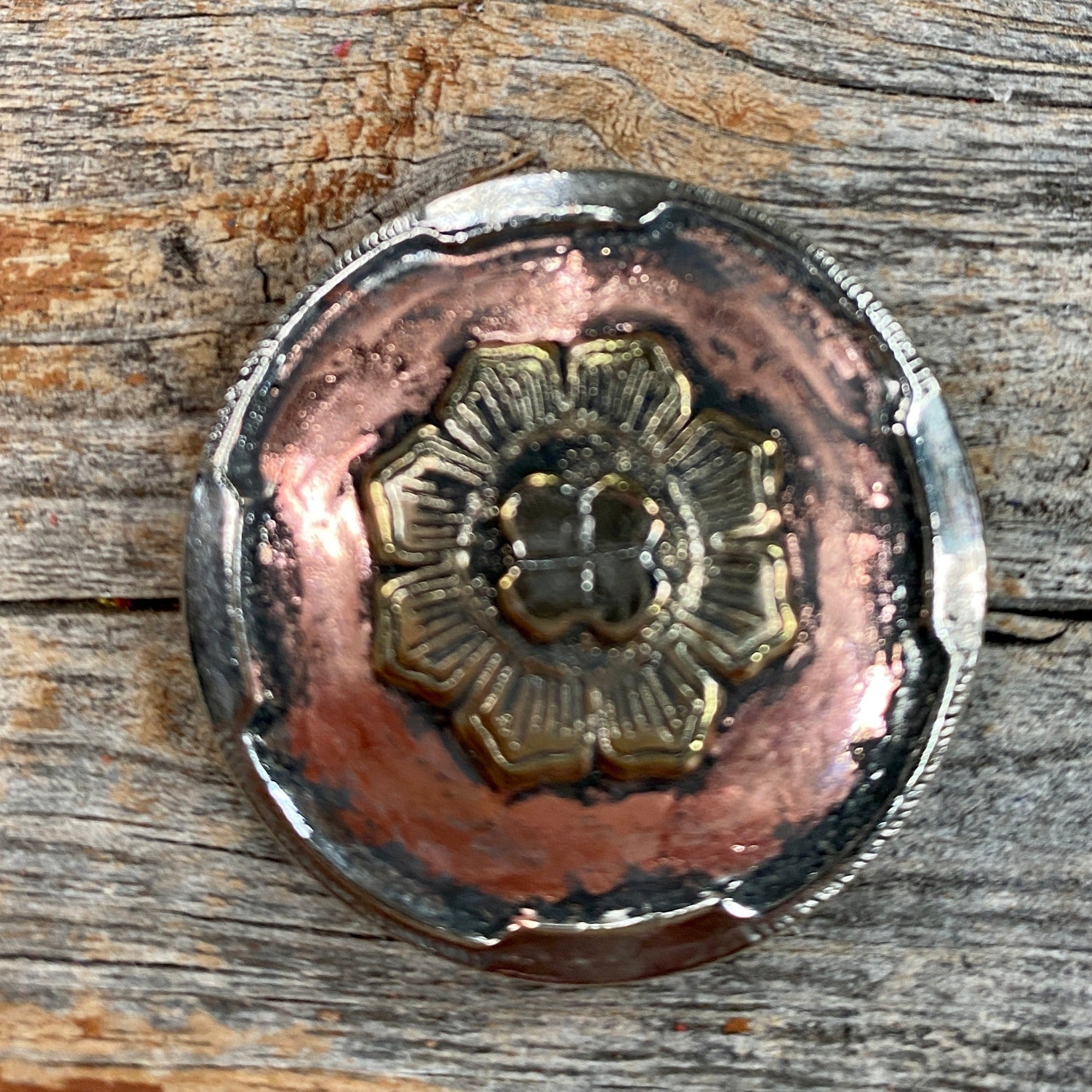 Copper &amp; Gold Flower Western Concho W192