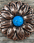 Copper Daisy Turquoise Concho 1"  W217S