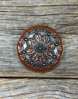 Rust Filigree and Dots Western Concho W233