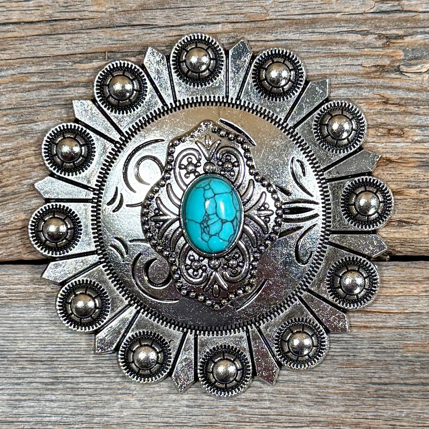 Antique Silver Shield with Turquoise Stone Berry Jacket 