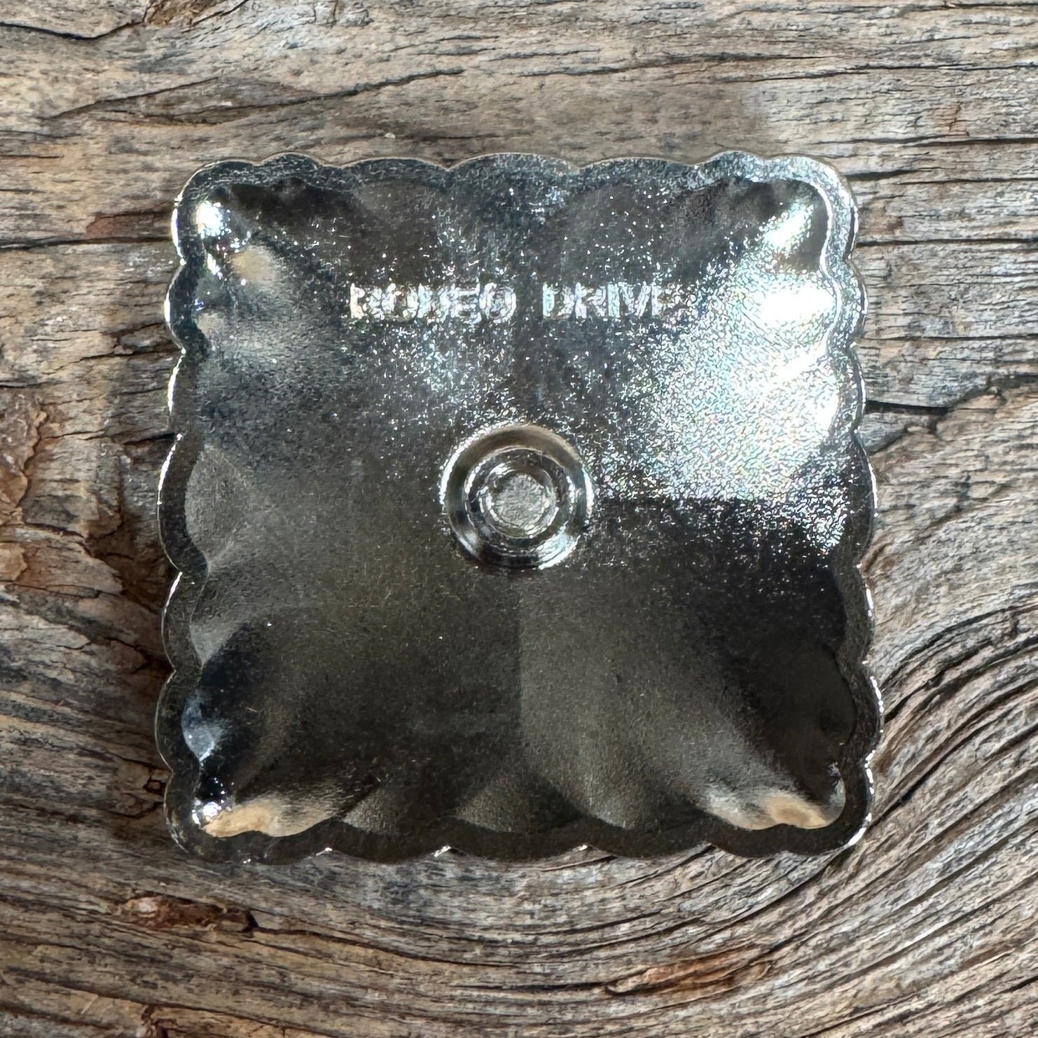 Antique Silver Horse &amp; Turquoise Square Western Concho W259L