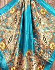 35X35"  Teal Tone Paisley Wild Rag / Scarf WR1000
