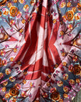 35X35" Pink and Rust Roses Wild Rag / Scarf -Copper Pink, AB, Champagne Slide WRC1007A