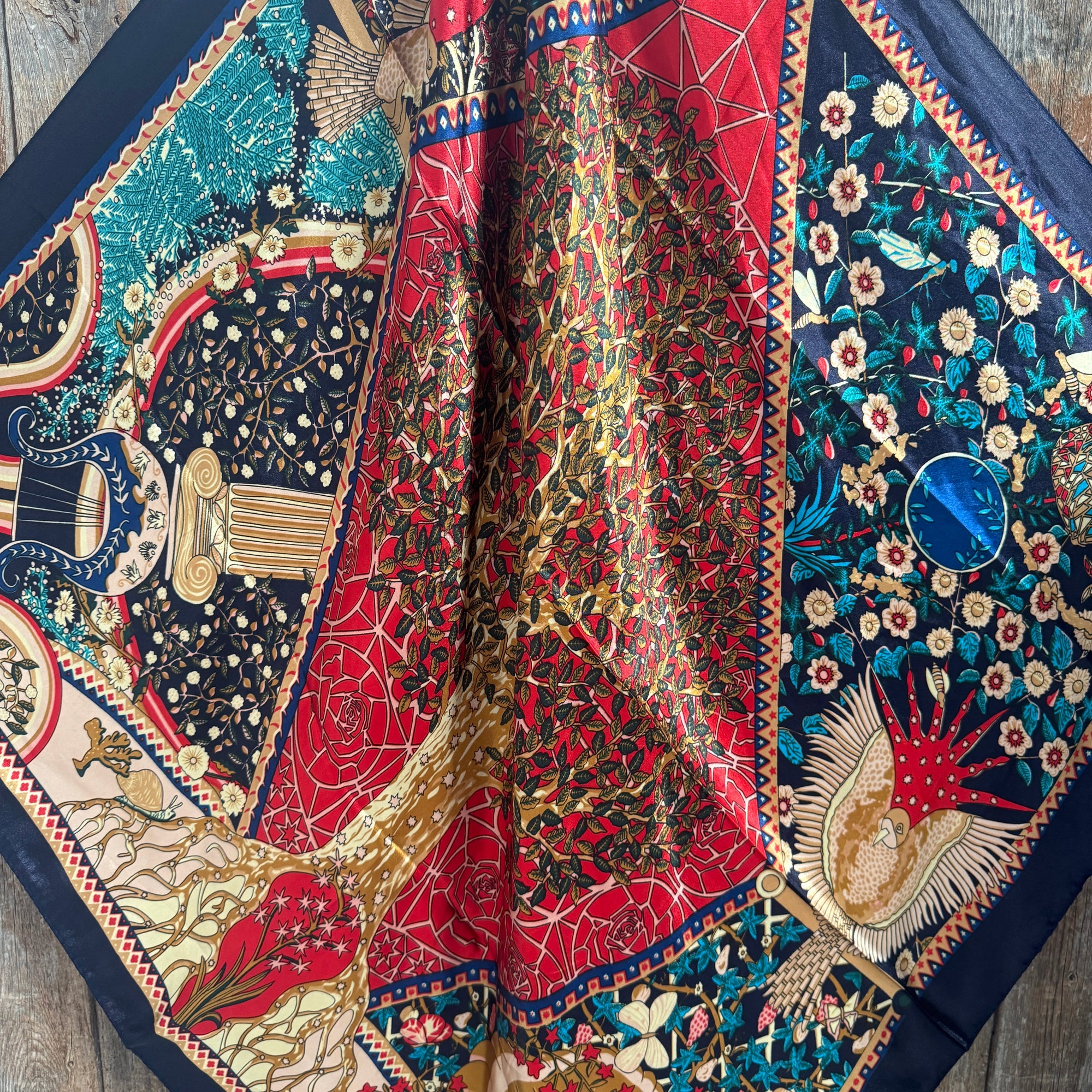 35 Inch Square Wild Rag Scarf With Multiple Patterns