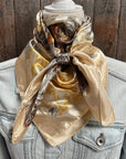 35X35" Brown and Tan Leaf Wild Rag / Scarf WR1032