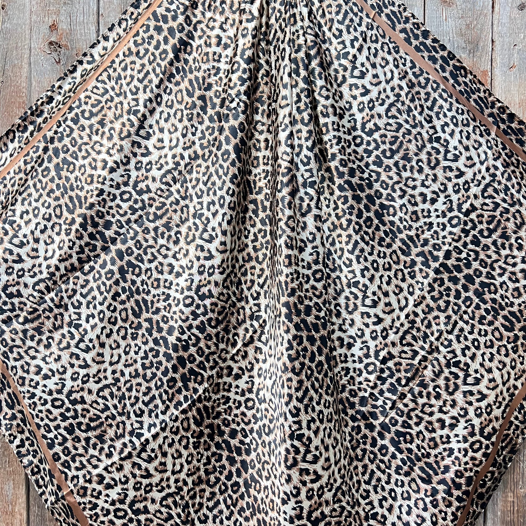 35X35"  Tan Leopard Wild Rag / Scarf WR168