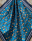 35X35"  Teal Cheetah Wild Rag /Scarf WR2404