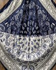 35X35" Two Tone Navy Paisley Wild Rag / Scarf -W169L Slide WRC2561B