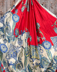 35X35" Red & Navy Paisley Wild Rag / Scarf WR300