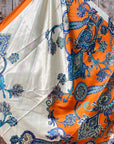 35X35" Orange and Blue Paisley Wild Rag / Scarf -W115L Slide WRC302B