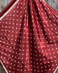 35X35"  Burgundy Polka Dot Wild Rag / Scarf WR3051