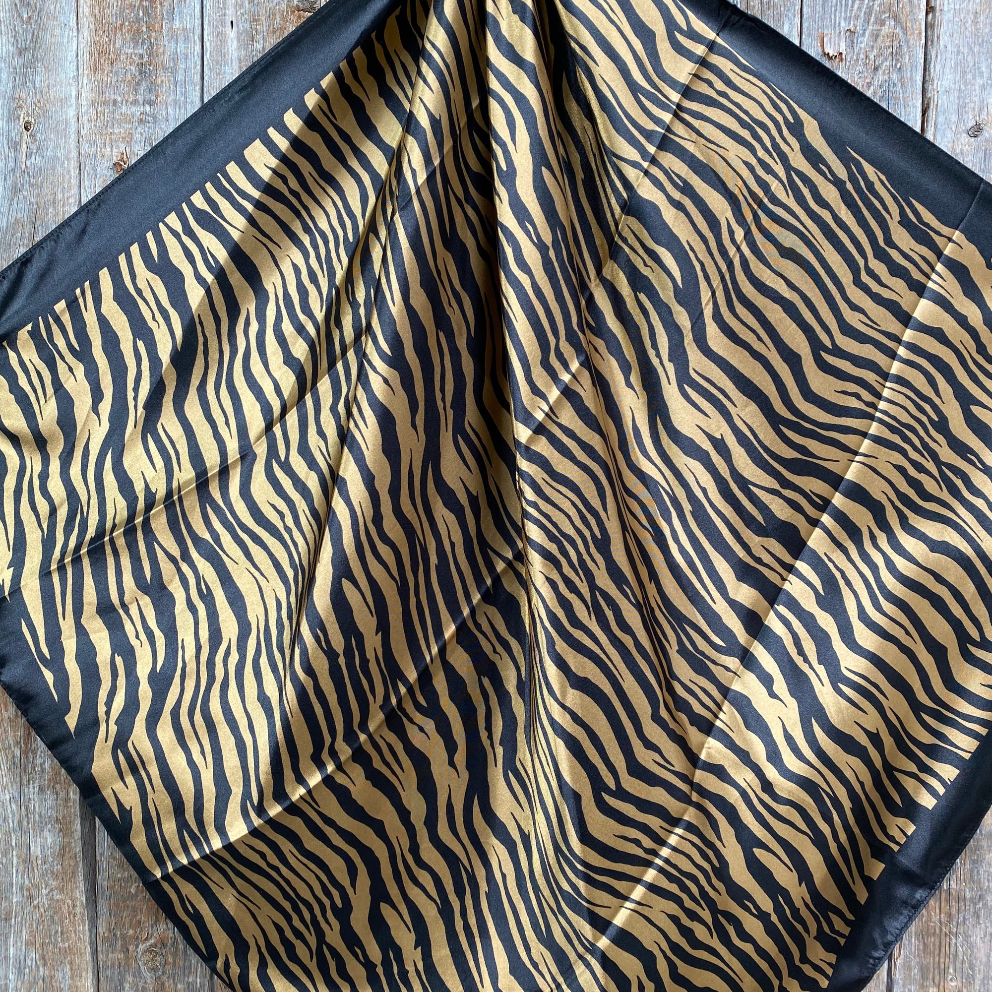35X35"  Brown Zebra Wild Rag / Scarf WR3376