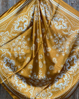 35X35"  Mustard Floral Paisley Wild Rag / Scarf WR3379