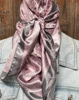 35X35"  Pink & Grey Paisley Wild Rag / Scarf WR3400