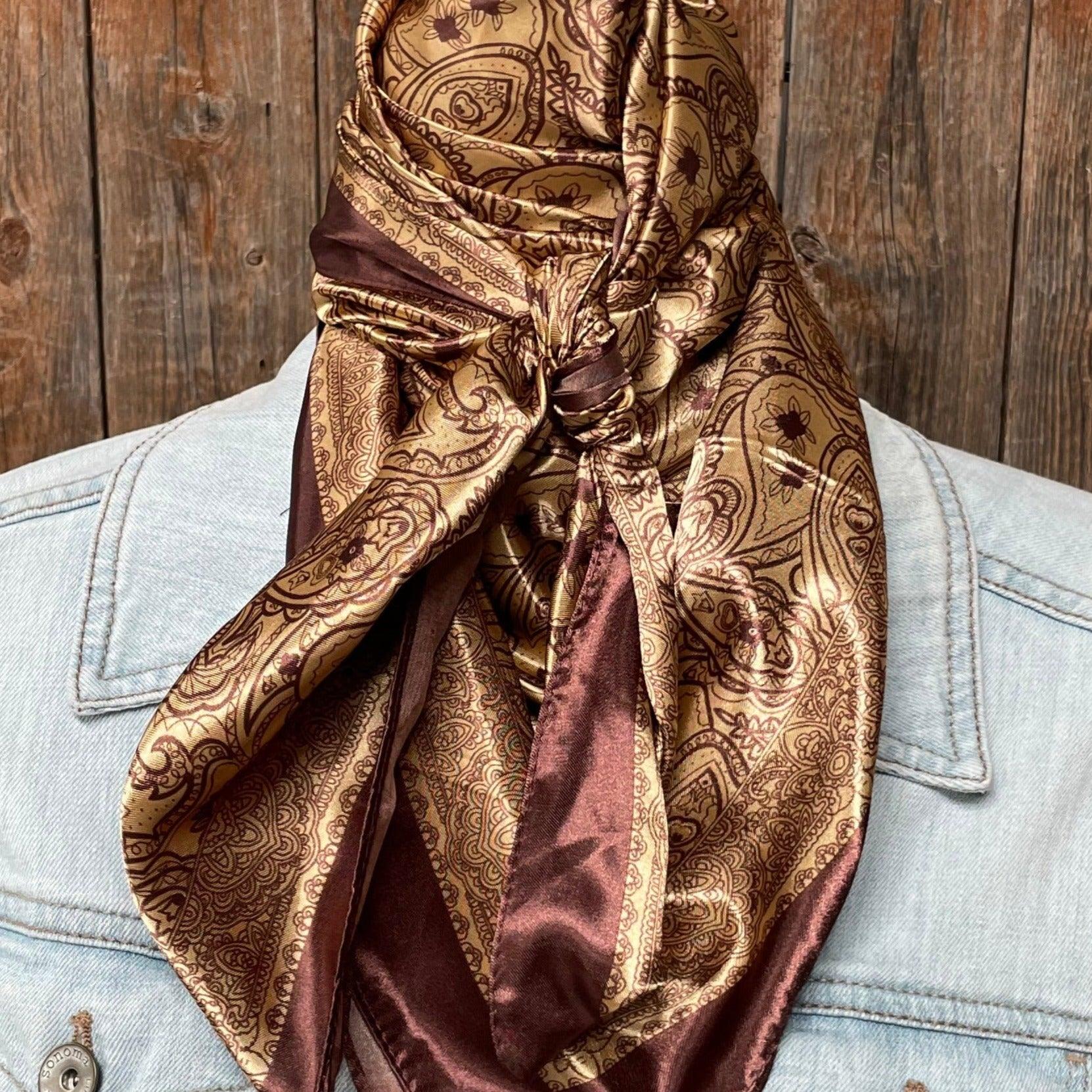 35X35"  Earth Tones Paisley Wild Rag / Scarf WR3402