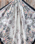 35X35"  Black Floral Wild Rag / Scarf WR3420