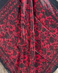 Black And Red Floral Paisley Square Wild Rag Scarf 35x35